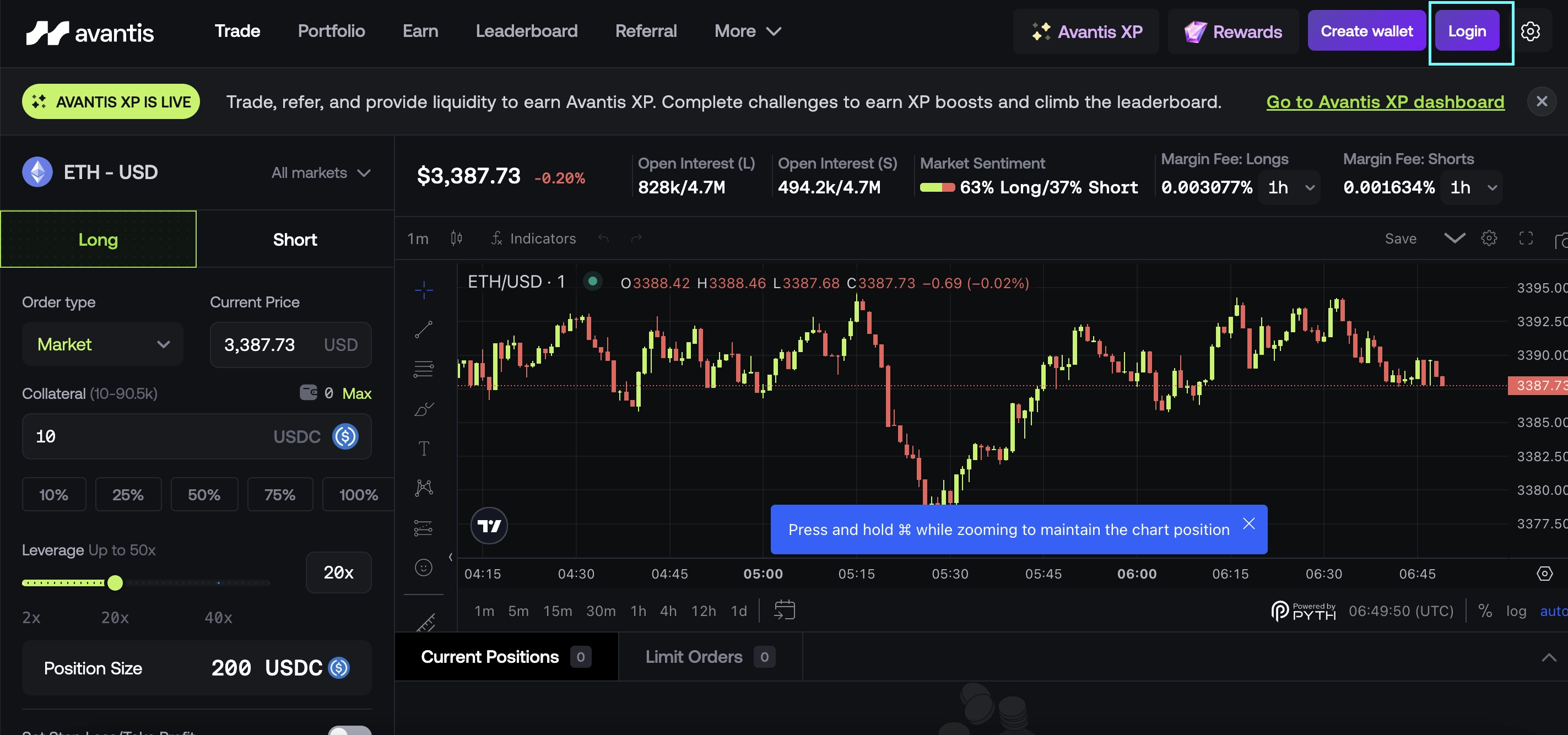Guide to participating in Avantis mainnet airdrop