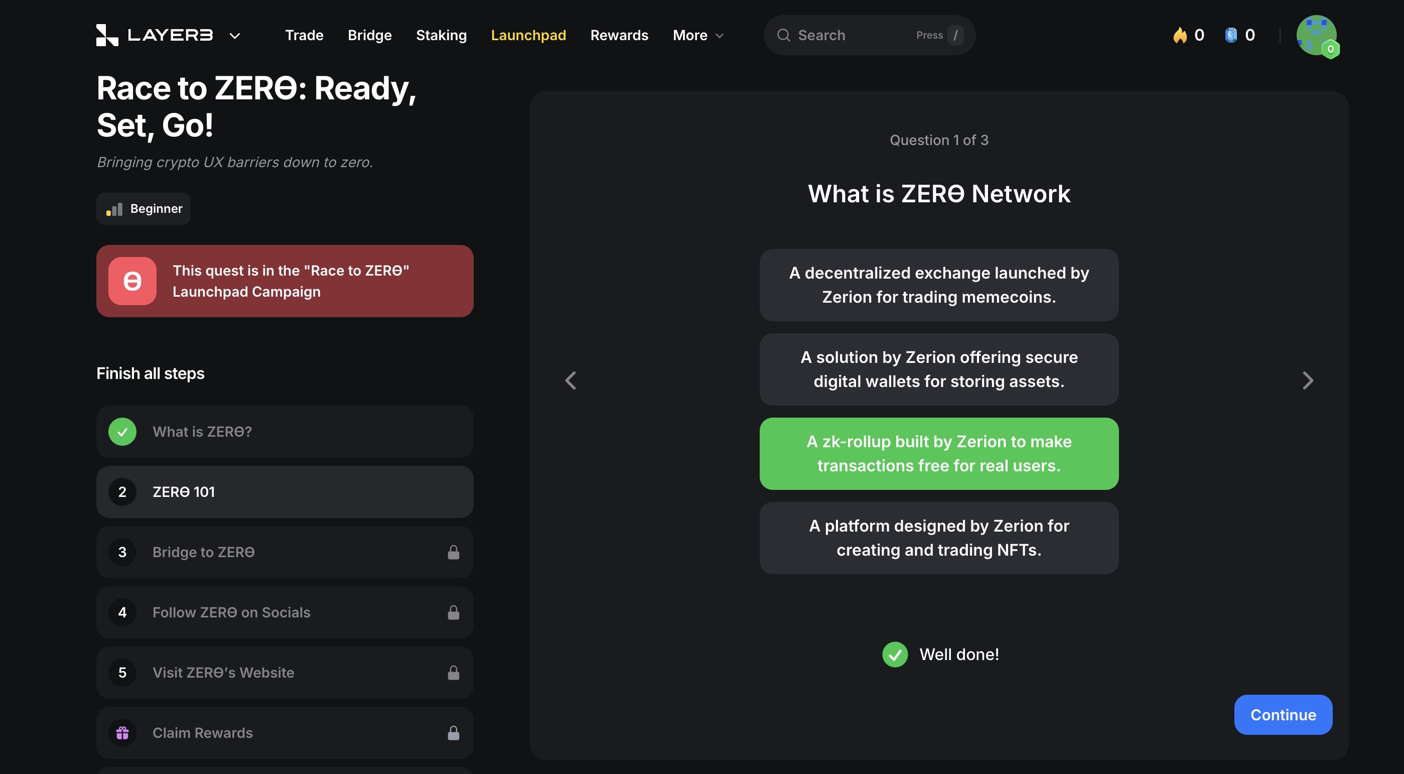 Guide to participating in the ZERO network airdrop