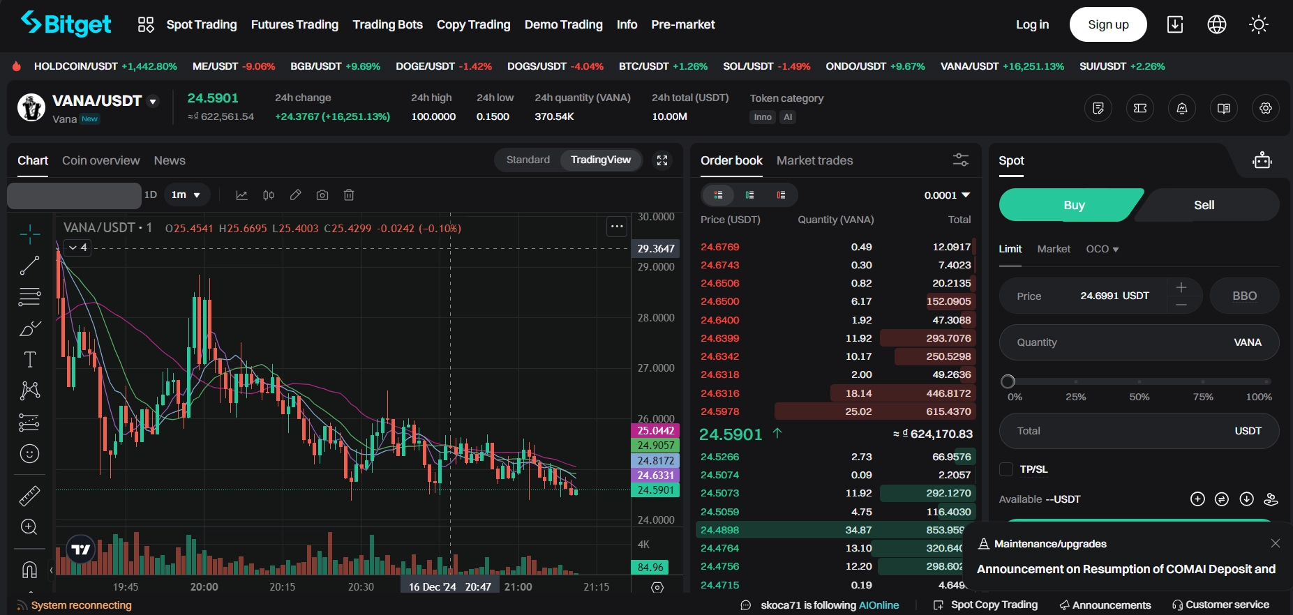 VANA token surges 2,500% upon listing on Binance