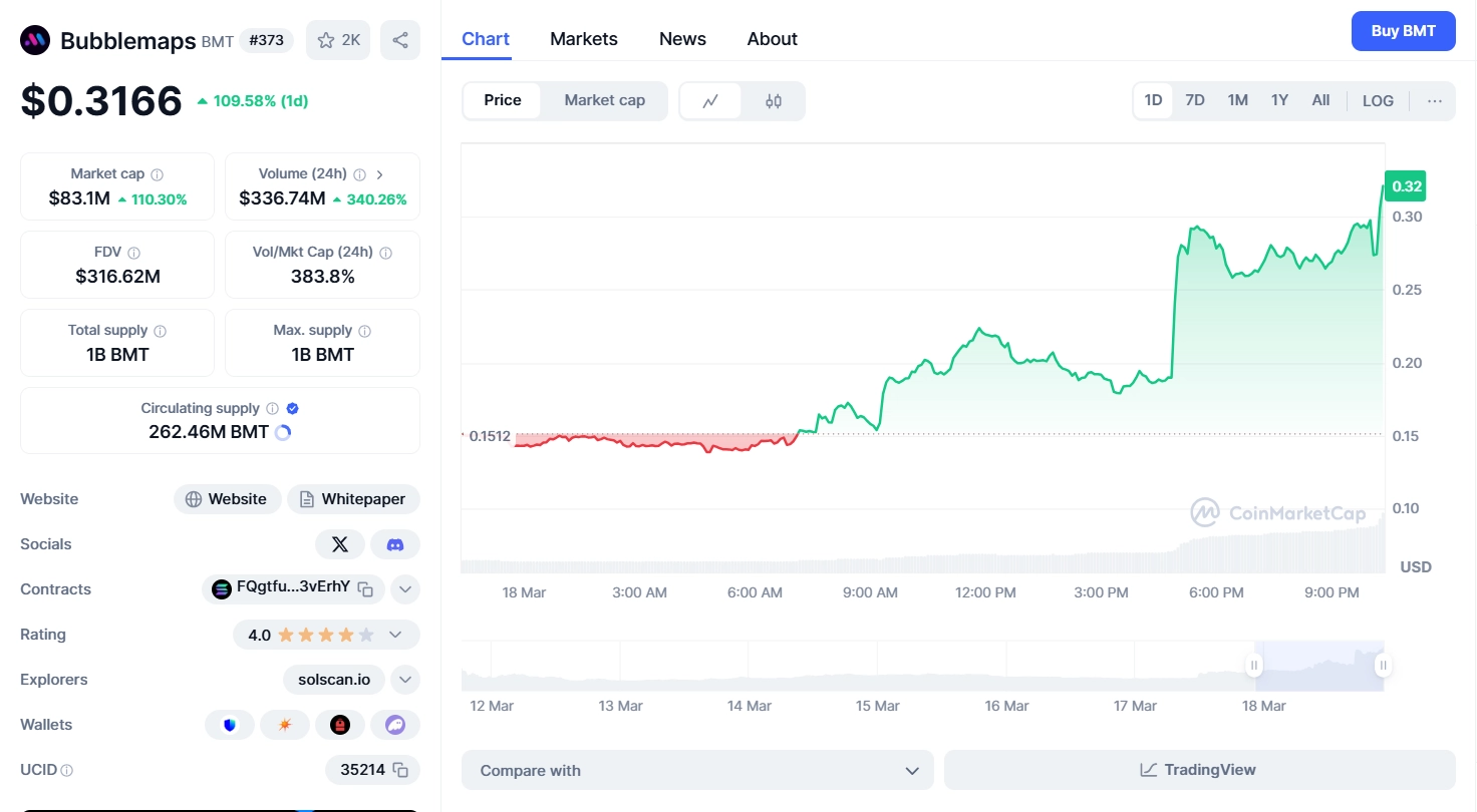 What is BMT token? The Bubblemaps data analysis platform