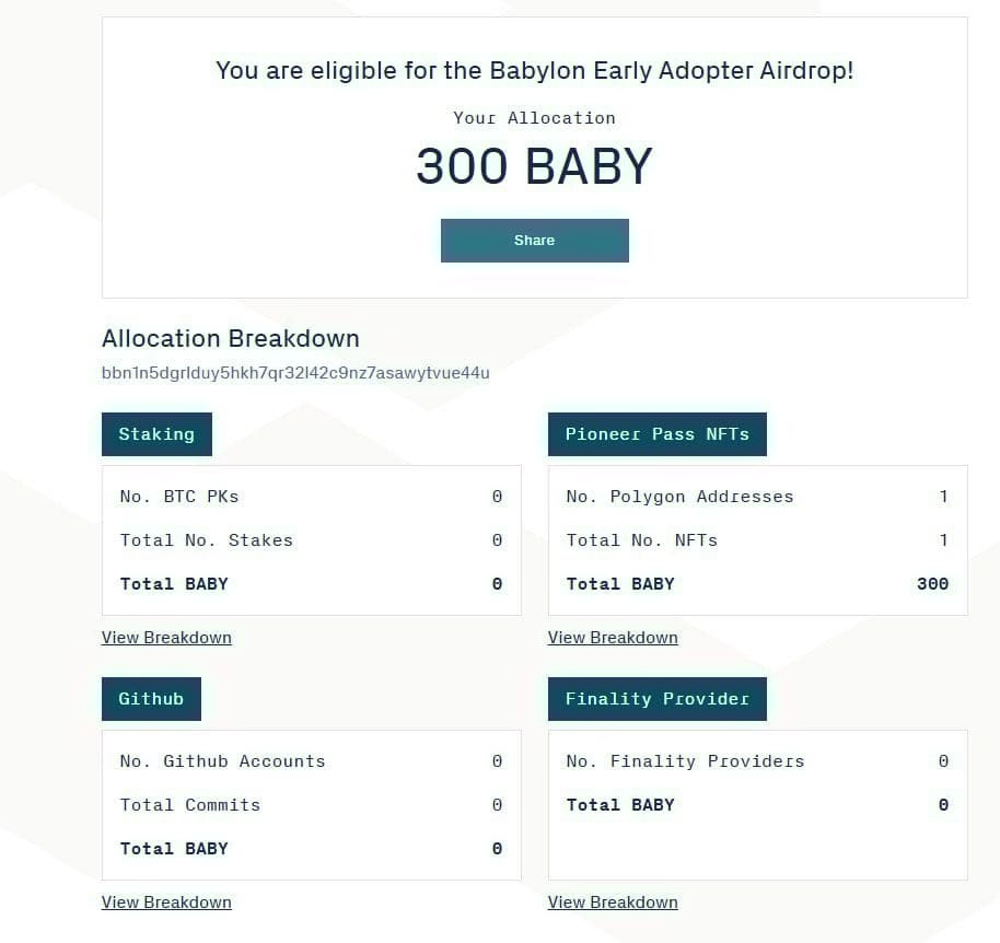Guide to claiming the 600 million BABY token airdrop from Babylon