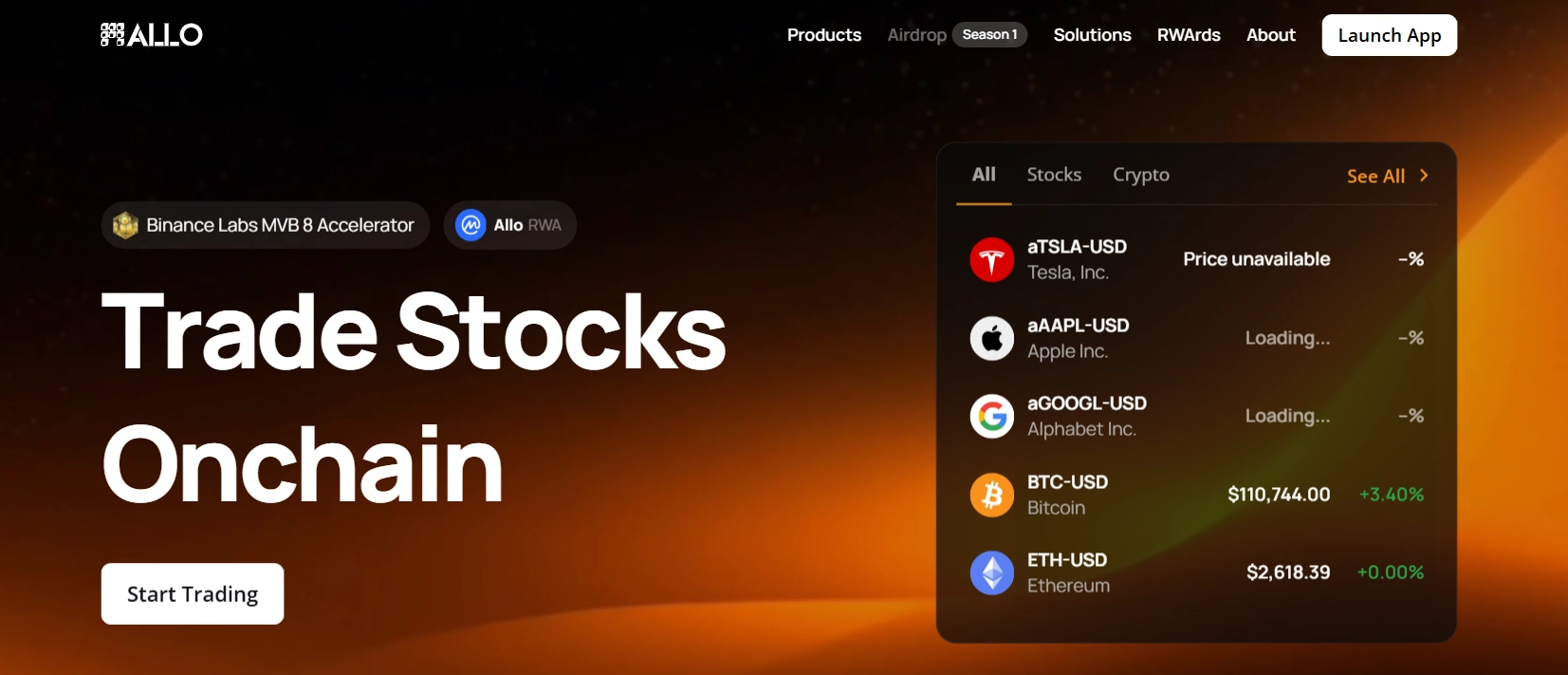 Guide to joining Allo (RWA) exclusive TGE on Binance Wallet
