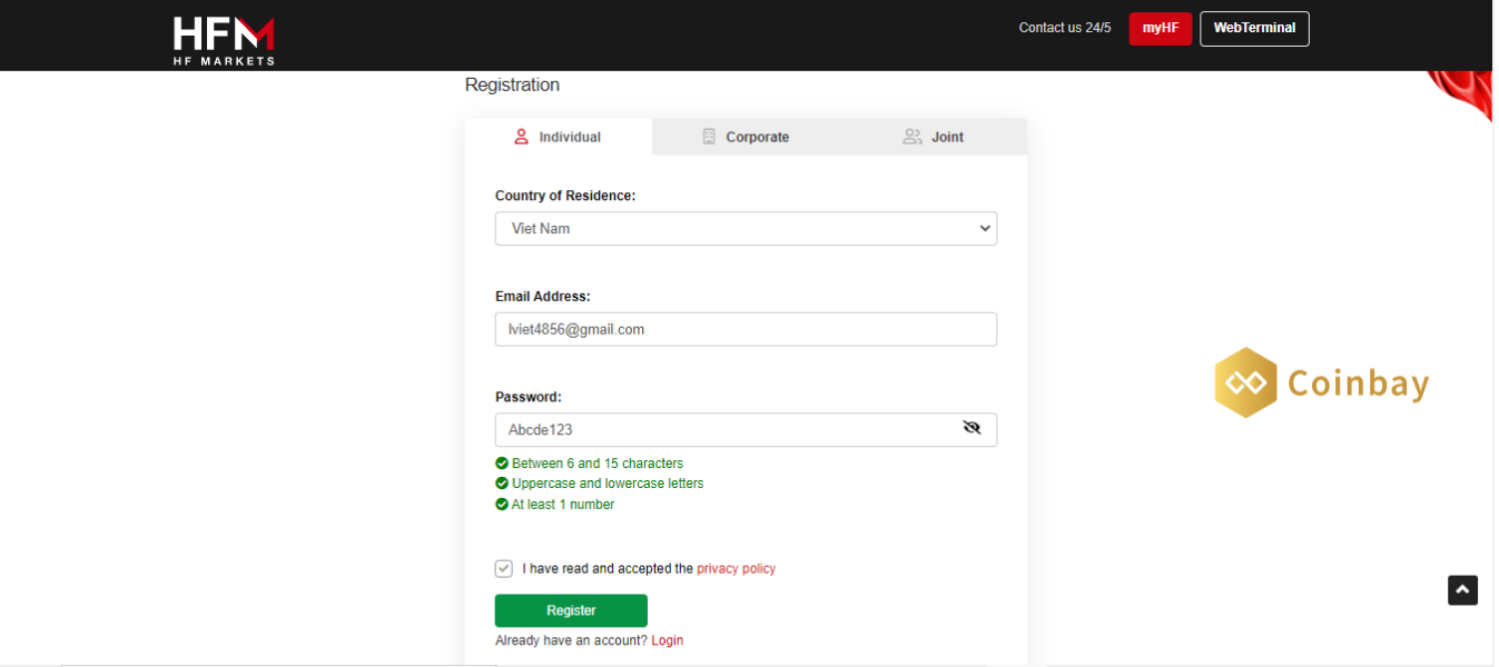How to open and verify an HFM account